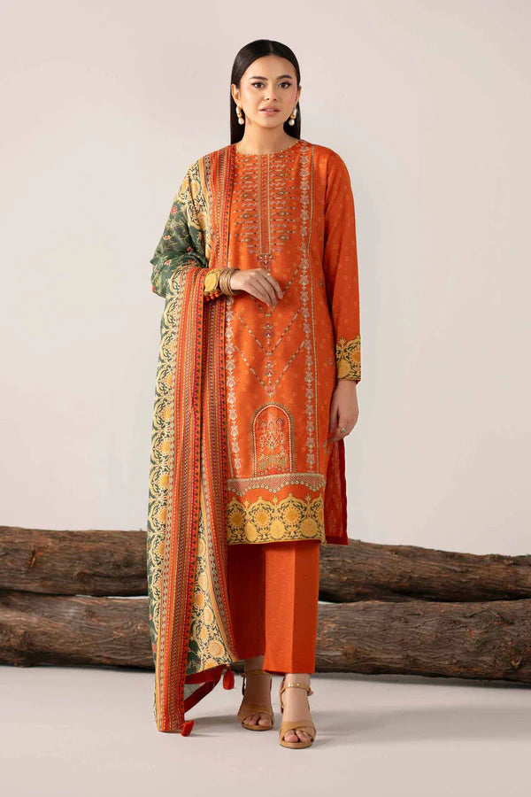 3 Piece - Digital Printed Embroidered Suit