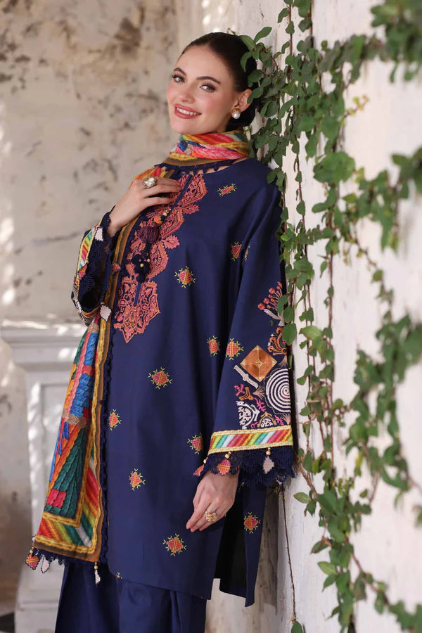 3 Piece - Digital Printed Embroidered Suit